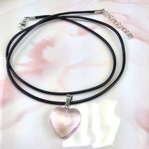 Natural Stone Heart Pendant Necklace​